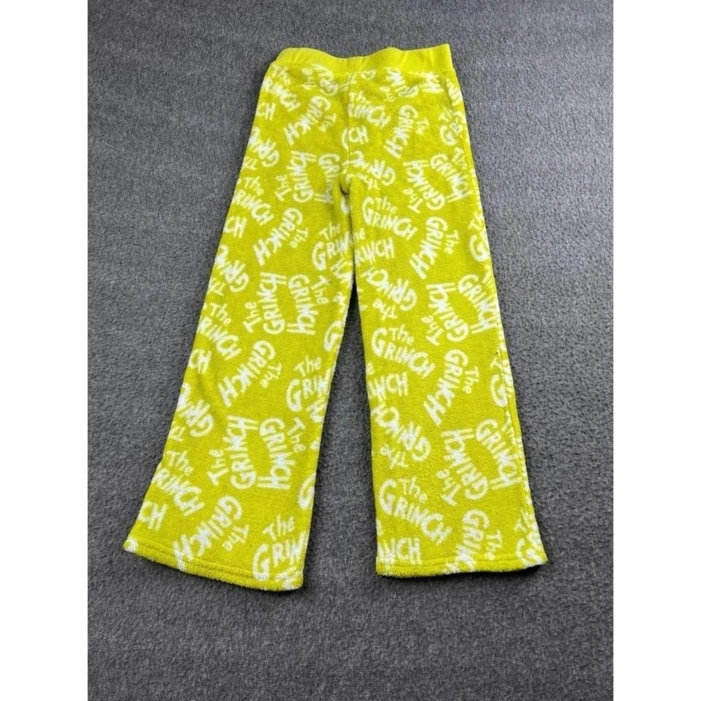 The Grinch Yellow Fleece Casual‎ Pants Kids Medium (8)